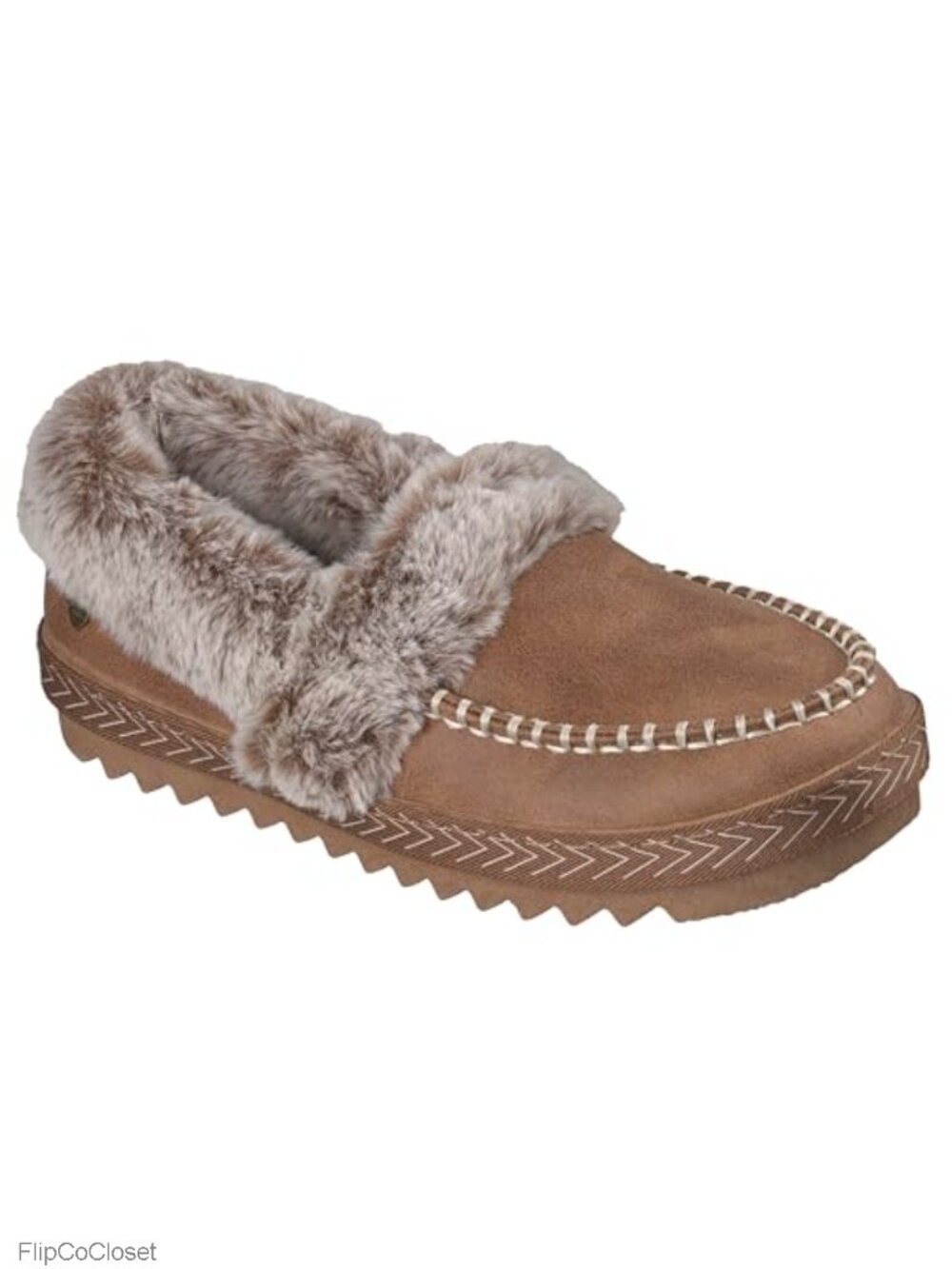 Snug Stitch Faux Fur Lined Memory Foam Slippers